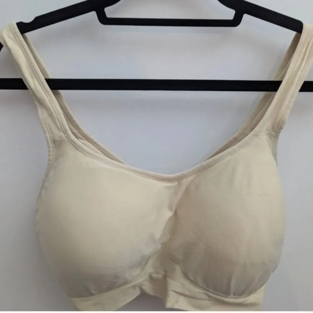 Truekind Women's 2XL Plus Daily Comfort Wireless Shaper Bra Chai Beige 10022